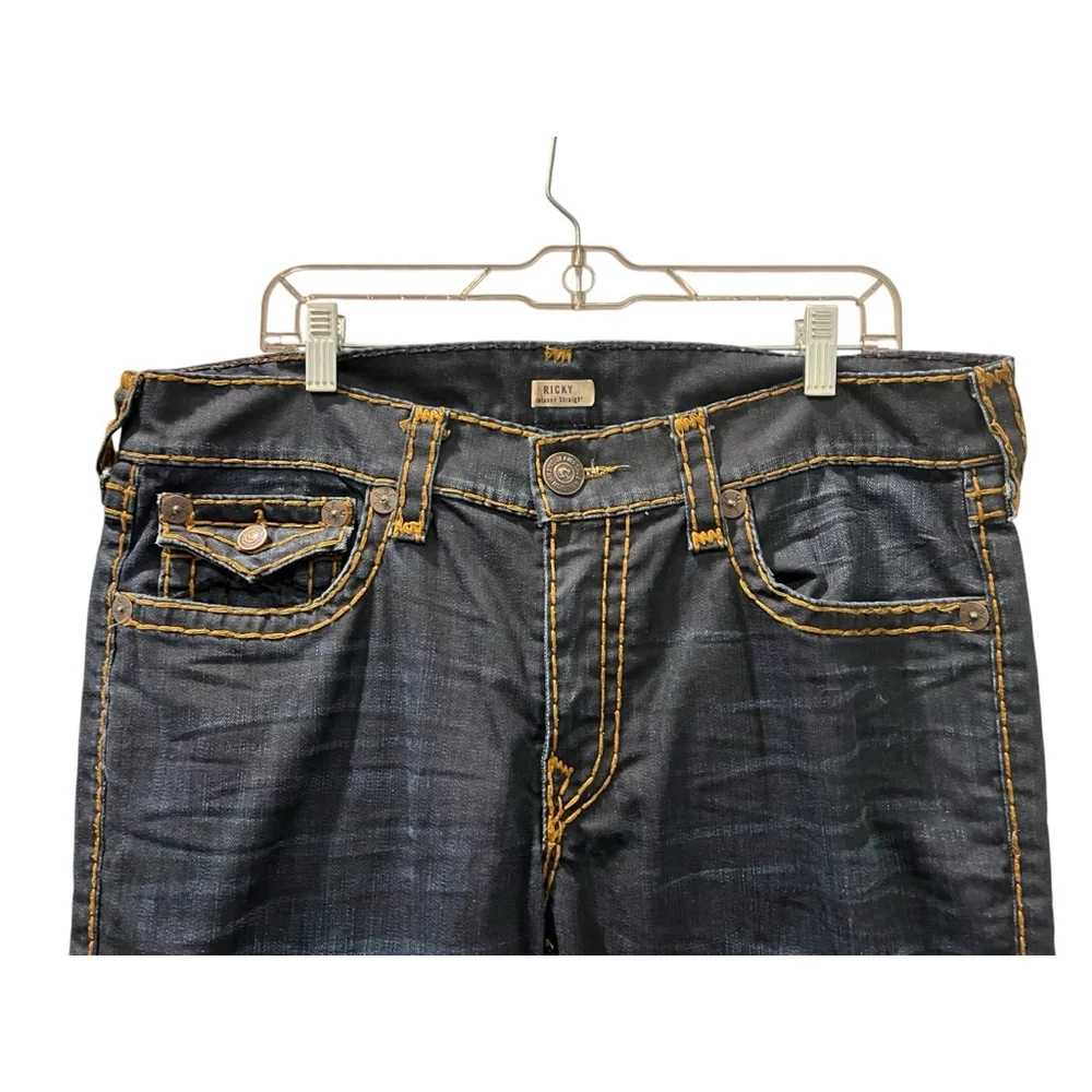 Vintage True Religion Super T Thick Stitch Ricky Made In USA Size 38 Straight